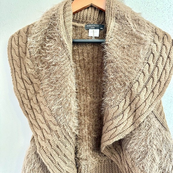 MISS KELLY 1999 Funky Brown Sweater Vest Size S/M Asymmetrical - Picture 7 of 10